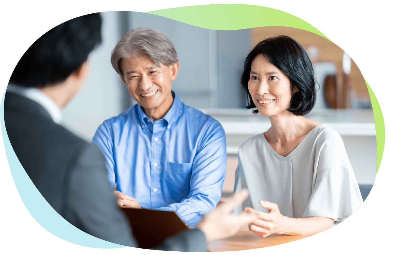 お客様が笑顔で安心するイメージ画像